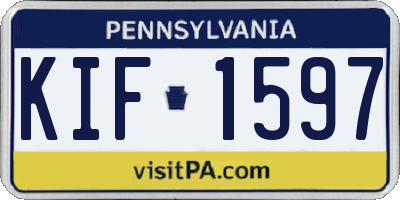 PA license plate KIF1597