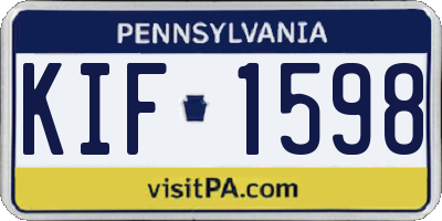 PA license plate KIF1598