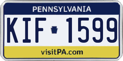 PA license plate KIF1599