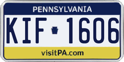 PA license plate KIF1606
