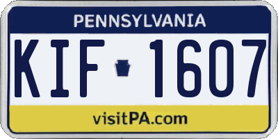 PA license plate KIF1607