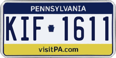 PA license plate KIF1611