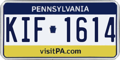 PA license plate KIF1614