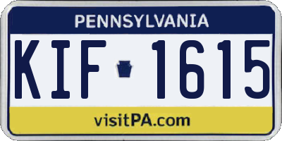 PA license plate KIF1615