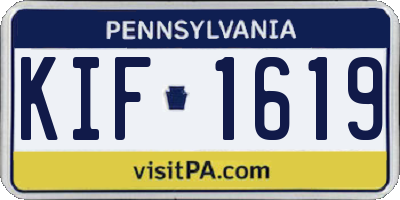 PA license plate KIF1619