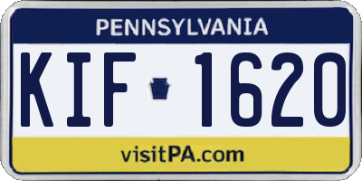 PA license plate KIF1620