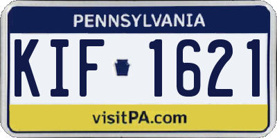 PA license plate KIF1621