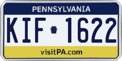 PA license plate KIF1622