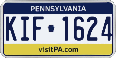 PA license plate KIF1624