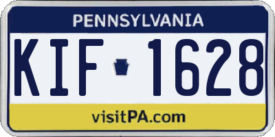 PA license plate KIF1628
