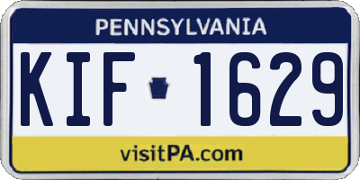PA license plate KIF1629