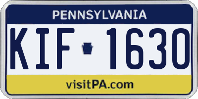PA license plate KIF1630