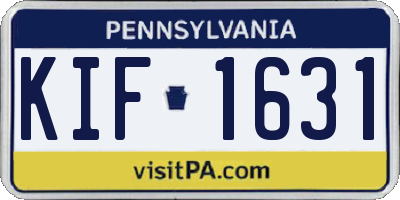 PA license plate KIF1631