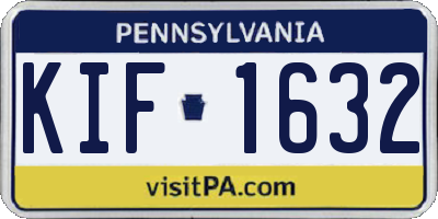 PA license plate KIF1632