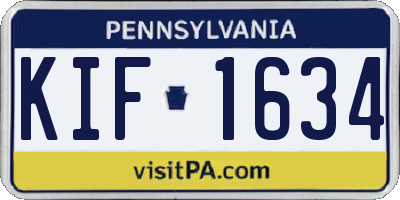 PA license plate KIF1634