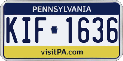 PA license plate KIF1636