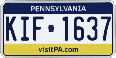 PA license plate KIF1637