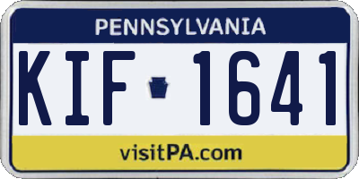 PA license plate KIF1641