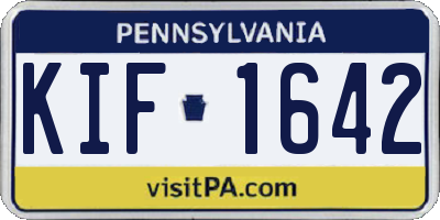 PA license plate KIF1642