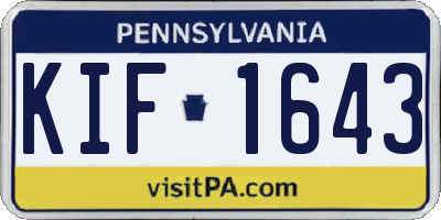 PA license plate KIF1643