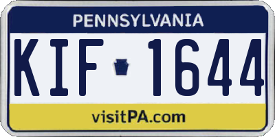 PA license plate KIF1644