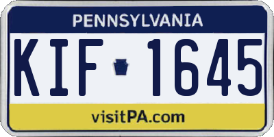 PA license plate KIF1645