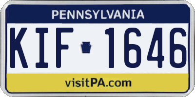 PA license plate KIF1646