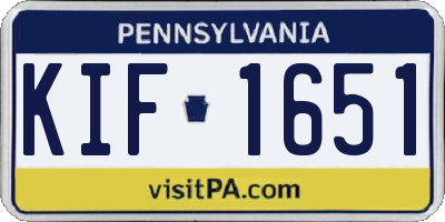 PA license plate KIF1651