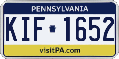 PA license plate KIF1652