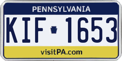 PA license plate KIF1653