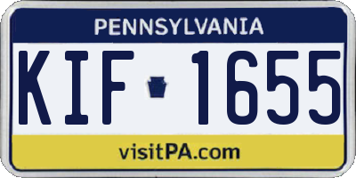PA license plate KIF1655