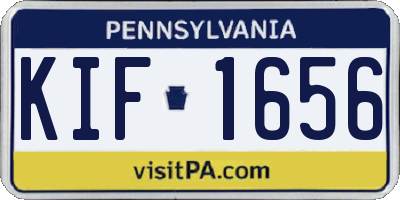 PA license plate KIF1656
