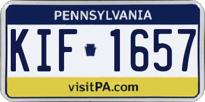 PA license plate KIF1657
