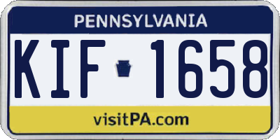 PA license plate KIF1658