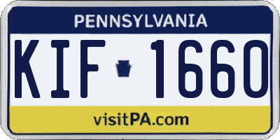 PA license plate KIF1660