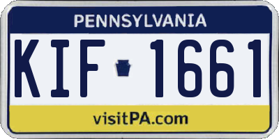 PA license plate KIF1661