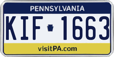 PA license plate KIF1663