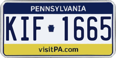 PA license plate KIF1665