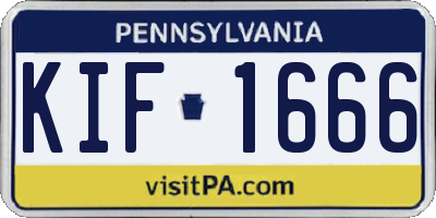 PA license plate KIF1666