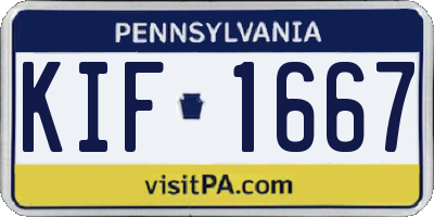 PA license plate KIF1667