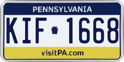 PA license plate KIF1668