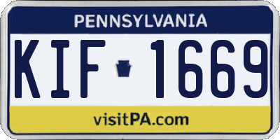 PA license plate KIF1669