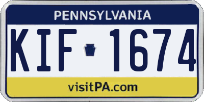 PA license plate KIF1674