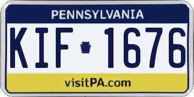 PA license plate KIF1676
