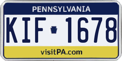 PA license plate KIF1678