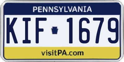 PA license plate KIF1679