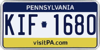 PA license plate KIF1680
