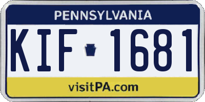 PA license plate KIF1681
