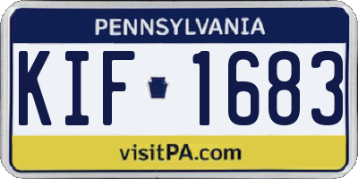 PA license plate KIF1683