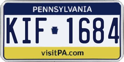 PA license plate KIF1684